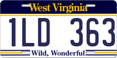 WV license plate 1LD363