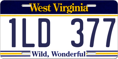 WV license plate 1LD377