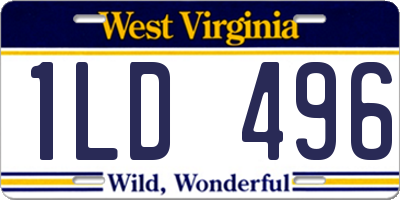WV license plate 1LD496