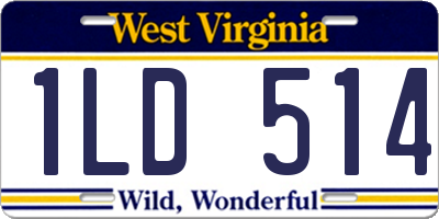 WV license plate 1LD514
