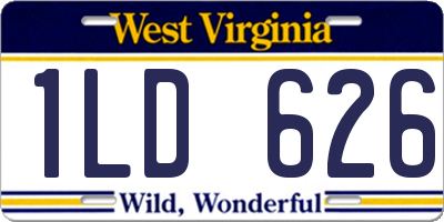 WV license plate 1LD626