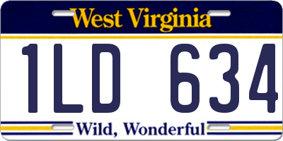 WV license plate 1LD634