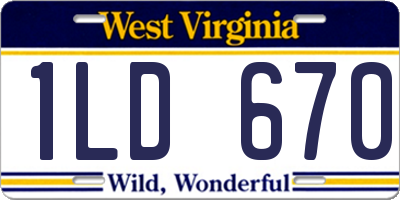 WV license plate 1LD670