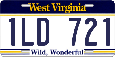 WV license plate 1LD721