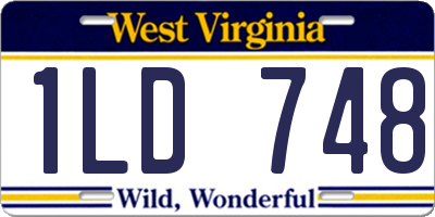 WV license plate 1LD748