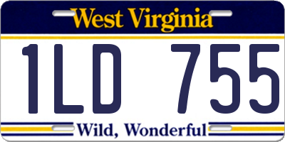 WV license plate 1LD755