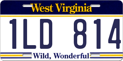 WV license plate 1LD814