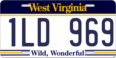 WV license plate 1LD969