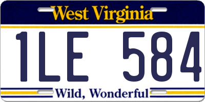 WV license plate 1LE584