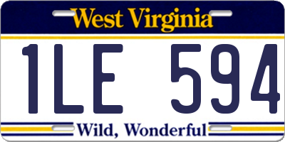 WV license plate 1LE594