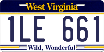 WV license plate 1LE661