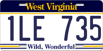 WV license plate 1LE735