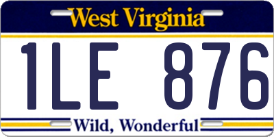 WV license plate 1LE876