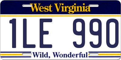 WV license plate 1LE990