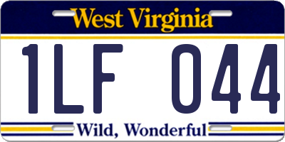 WV license plate 1LF044