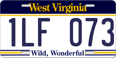 WV license plate 1LF073