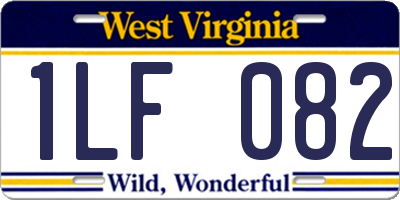 WV license plate 1LF082