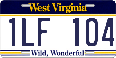WV license plate 1LF104