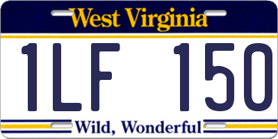 WV license plate 1LF150