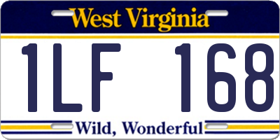 WV license plate 1LF168