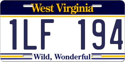 WV license plate 1LF194