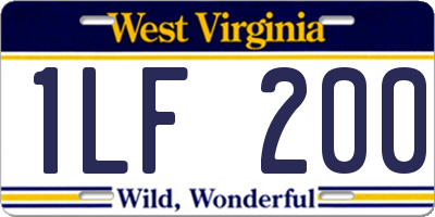 WV license plate 1LF200