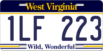 WV license plate 1LF223