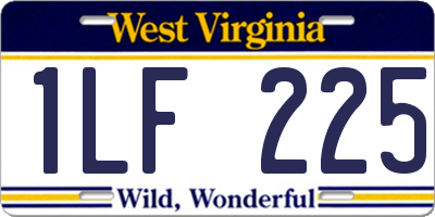 WV license plate 1LF225