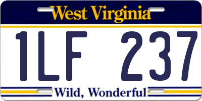 WV license plate 1LF237