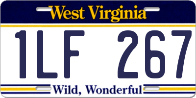 WV license plate 1LF267