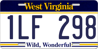 WV license plate 1LF298