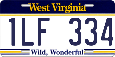 WV license plate 1LF334