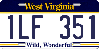 WV license plate 1LF351