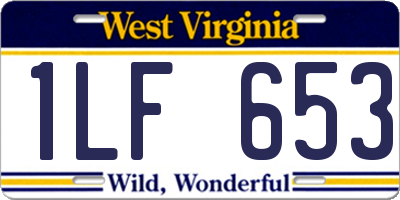 WV license plate 1LF653