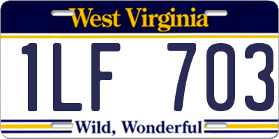 WV license plate 1LF703