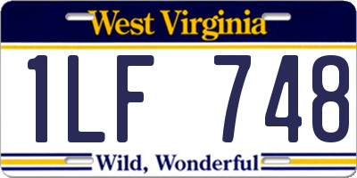 WV license plate 1LF748