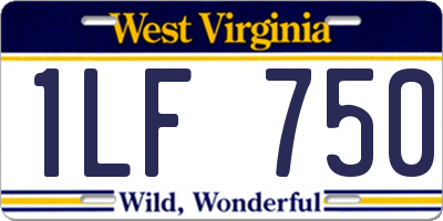 WV license plate 1LF750