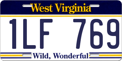 WV license plate 1LF769