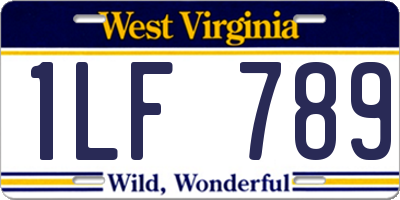 WV license plate 1LF789