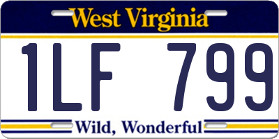 WV license plate 1LF799