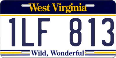 WV license plate 1LF813