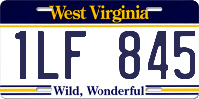 WV license plate 1LF845