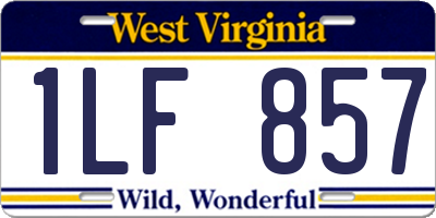 WV license plate 1LF857