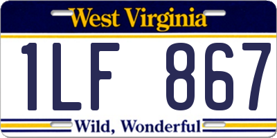 WV license plate 1LF867