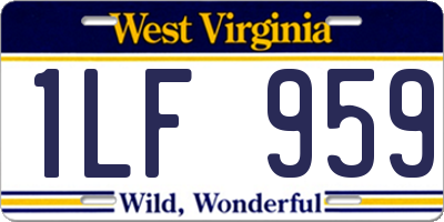 WV license plate 1LF959