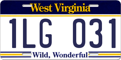 WV license plate 1LG031