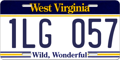 WV license plate 1LG057