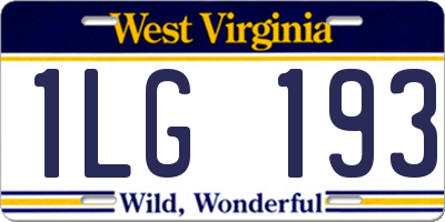 WV license plate 1LG193