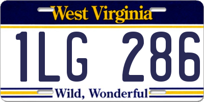 WV license plate 1LG286