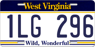 WV license plate 1LG296